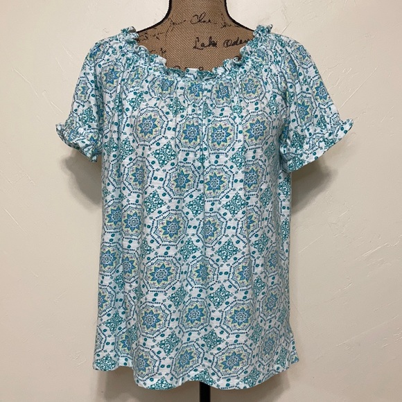 LOFT Tops - NWOT Women’s LOFT Outlet Short Sleeve Elastic Collar Top